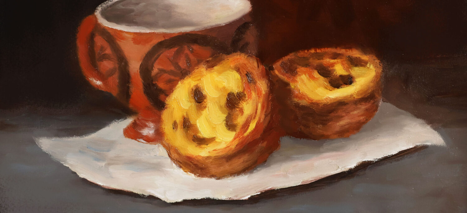 Pasteis de nata, oil on paper